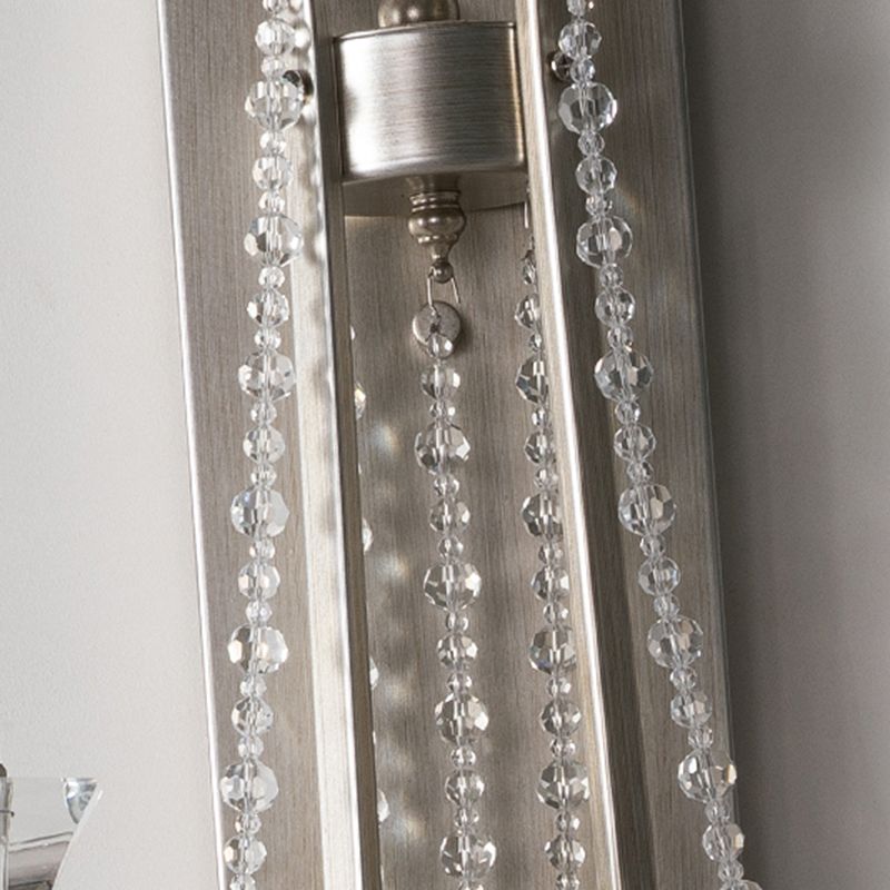 2 Bulbs Wall Mount Light Traditional Draping Crystal Bead Wall Light Fixture with Curved Arm