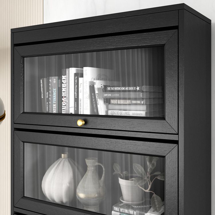 Modern Style Bookcase Standard Closed Back Wooden Bookshelf with Doors