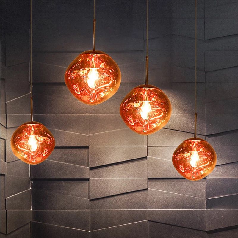 Irregular Electroplated Lava Glass Pendant Light 1 Lights Minimalist Post-modern Lighting Fixture for Restaurant Bar