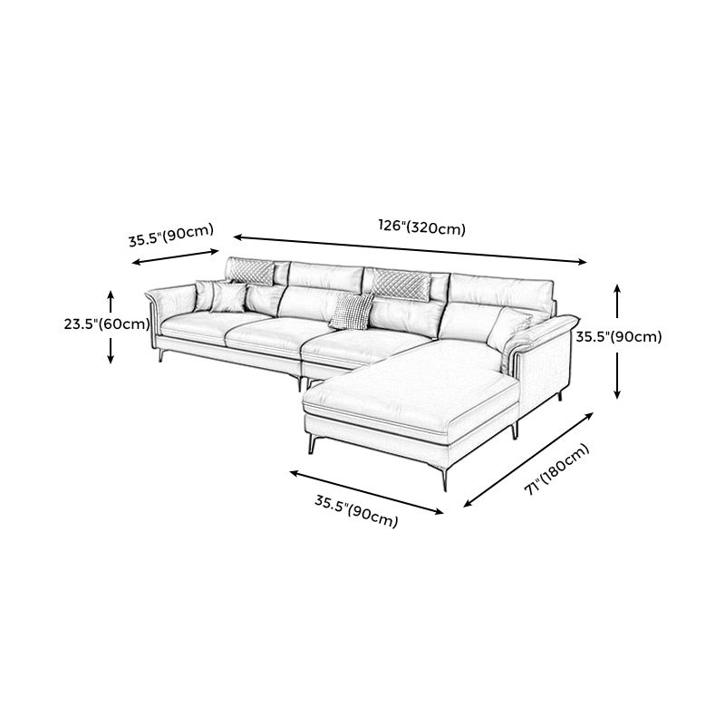Pillow Top Arm Contemporary Back Settee Couch with Pillows in Gray