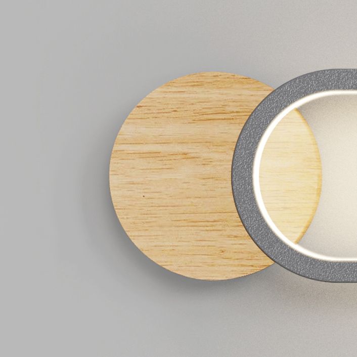 1 leichte ovale Wandbeleuchtungsbehörden moderne Holzwandmontage -Lichter im modernen Stil