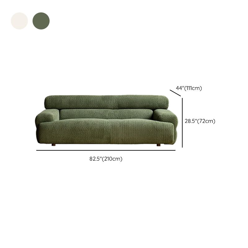 Tight Seat Foam Solid Color Wood Recessed Arm Sofa for Living Room