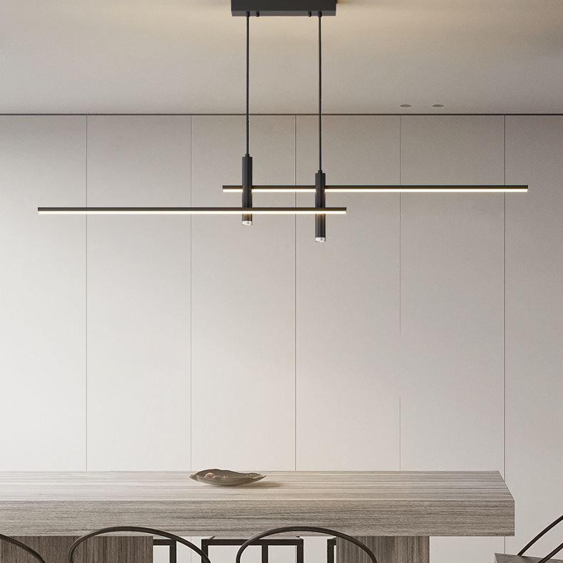 Style linéaire de style moderne Lights Metal 4 Light Island Lighting