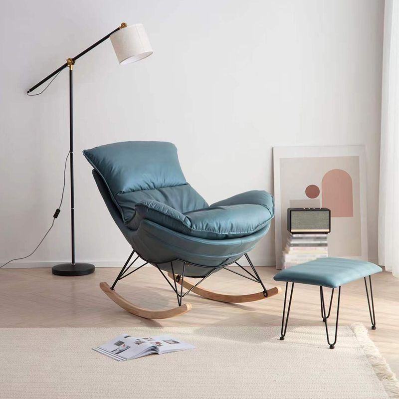 Upholstered Rocking Chair Contemporary Rocker Chair with Ottoman