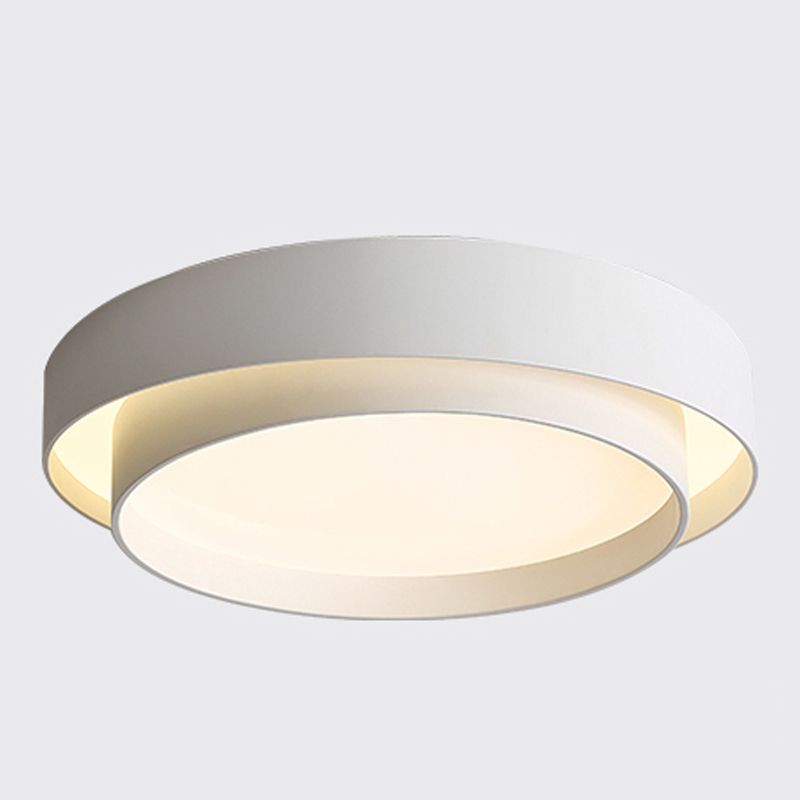 Modern Minimalist LED Ceiling Fixture Plastic Circular Flush Mount with Acrylic Shade
