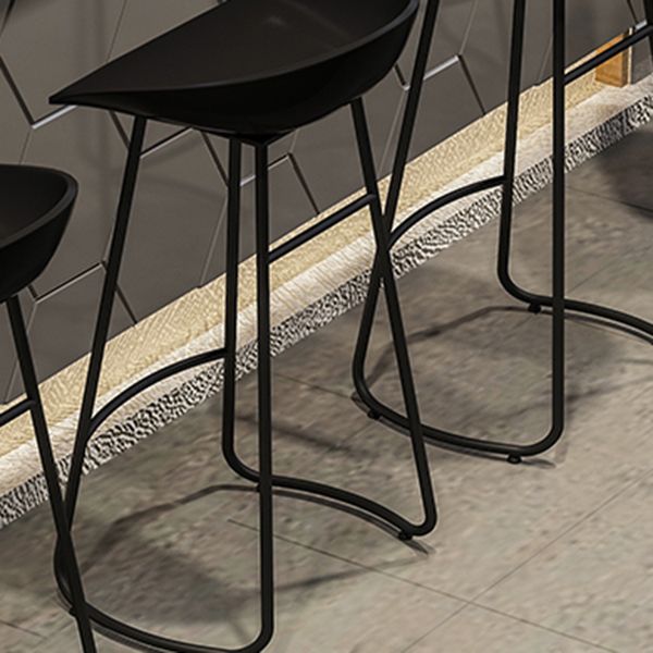 Modern Milk Tea Shop Low Back Stool Matte Finish Plastic Barstool