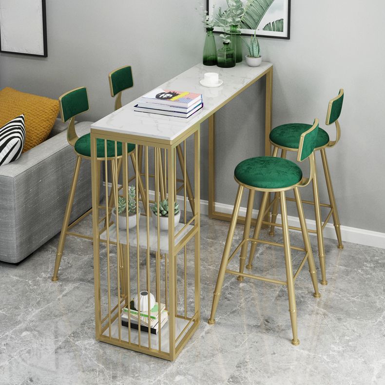 1/3/5 Pieces Luxury Bar Table Set Rectangle Sintered Stone Bar Set with Storage Shelves