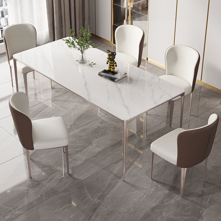 Nordic Sintered Stone Top Dining Set Rectangle 1/4/5/6 Pieces Dining Table with Chairs