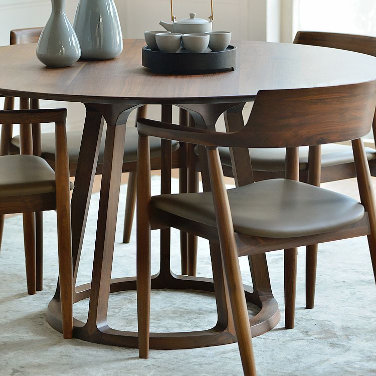 Pine Solid Wood Dining Table Modern Solid Wood Pedestal Dining Table