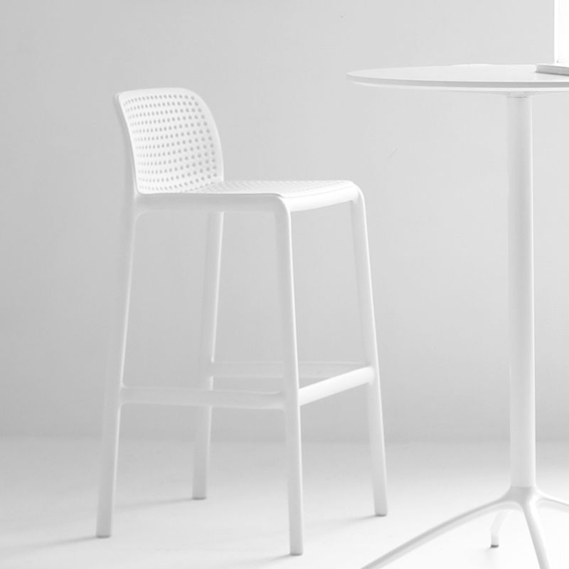 Modern Plastic Footrest Bar Stool Low Back Coffee Shop Counter & Bar Stool