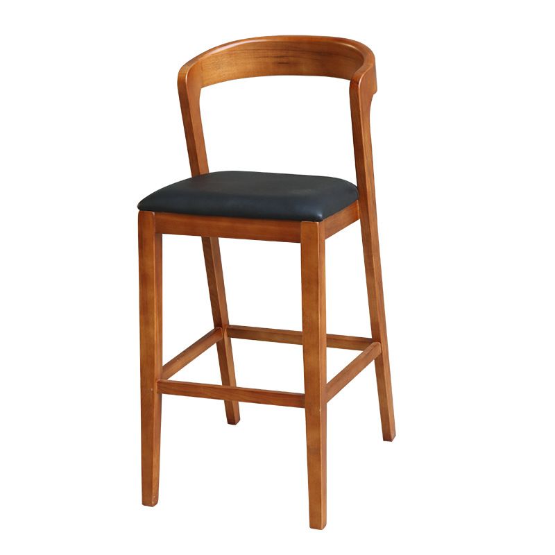 Modern Wood Stool Backrest Counter Stool Fabric Upholstered Furniture for Restaurant