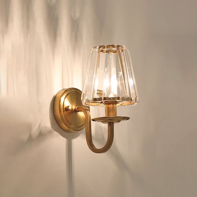 Lampada a parete postmoderna a parete 2 heele lampade con un ombra di cristallo chiaro