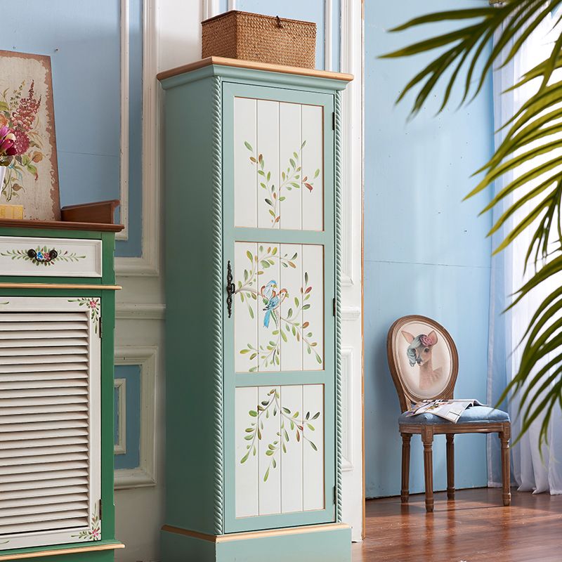 Cottage Style Bedroom Wardrobe Cabinet Wooden Storage Cabinet with Garment Rod