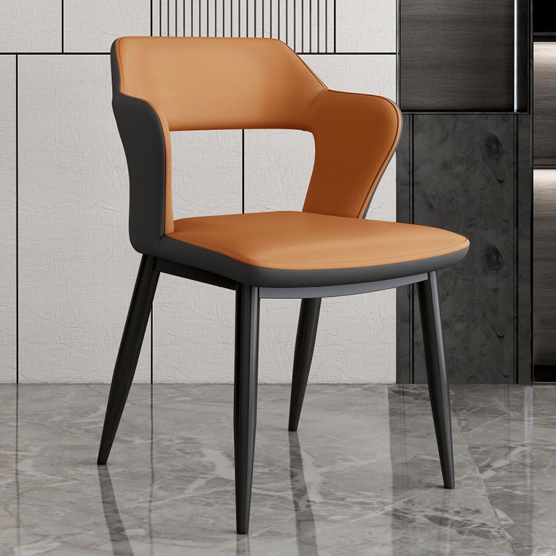 Contemporary Linen Dining Chair Open Back Dining Side Furniture in Matte Finish for Home