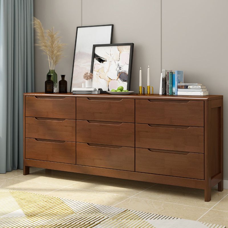 Rubber Wood Contemporary Storage Chest Home Chest with Drawers