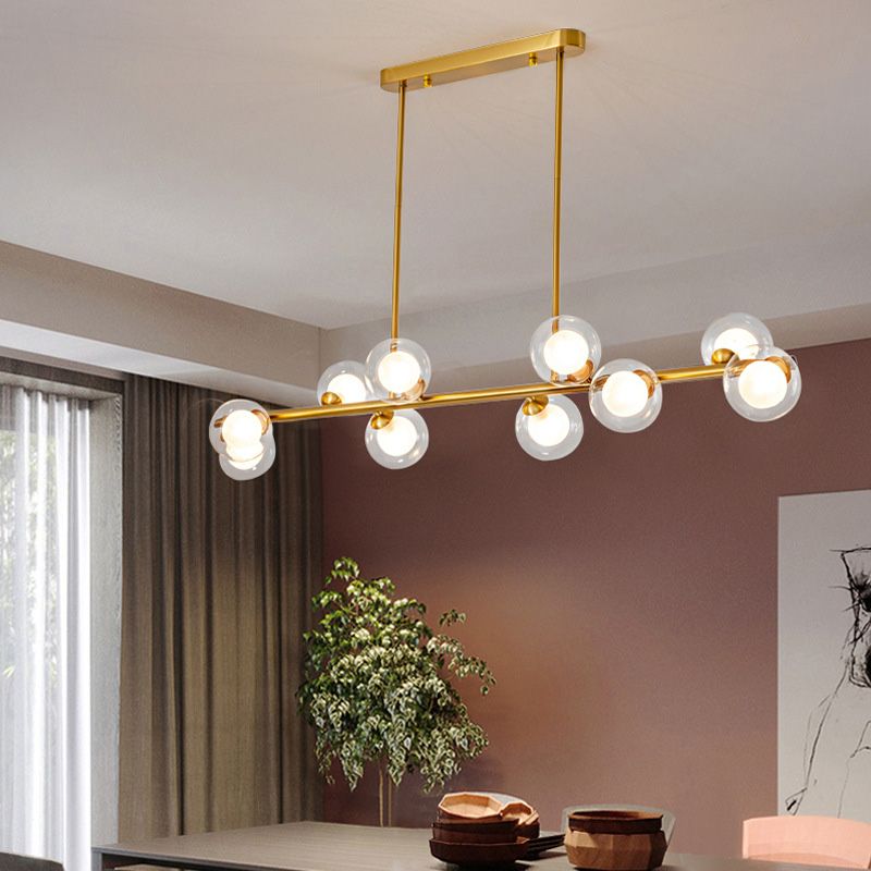 Gold Bubbles Island Luz colgante Simplicidad estilo lámpara de lámpara de vidrio