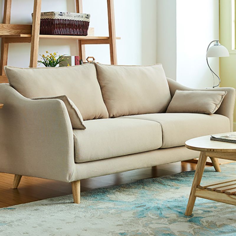Loose Back Sloped Arm Sofa Nordic 30.7" H Linen Slipcovered Sofa