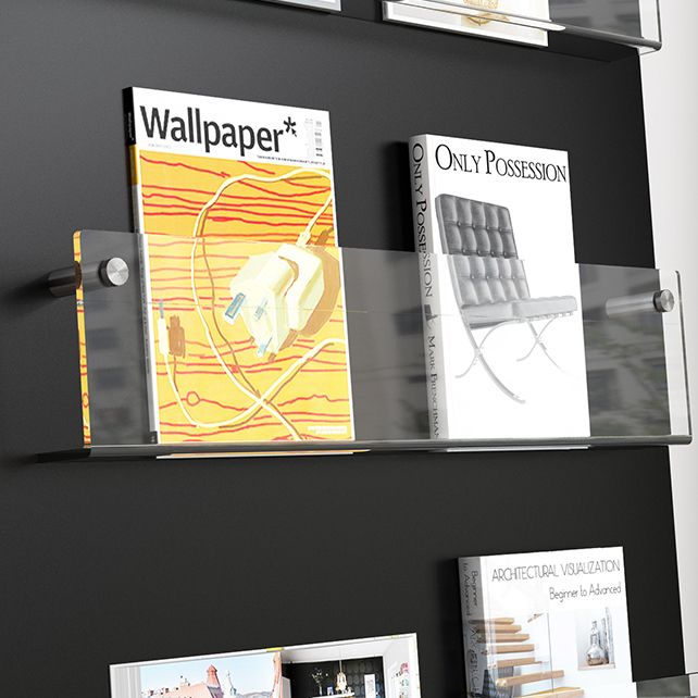 Modern Closed Back Bookshelf Acrylic Bookcase for Study Room with Shelves