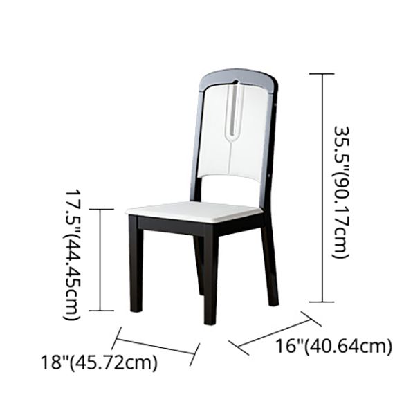 Traditional Style Marble Dining Set with White Fixed Table and 4 Black Legs Base