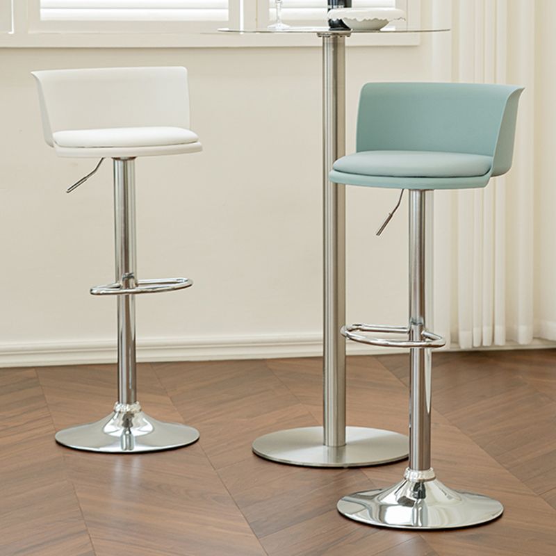 Modern Adjustable Height Swivel Bar Stool Metal Base Footrest Bar Stool