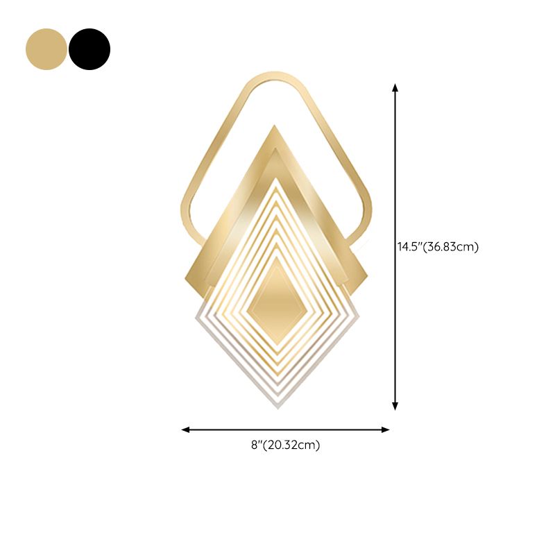 Contemporary LED Wall Mount in Black / Gold Metal Geometric Wall Fixture