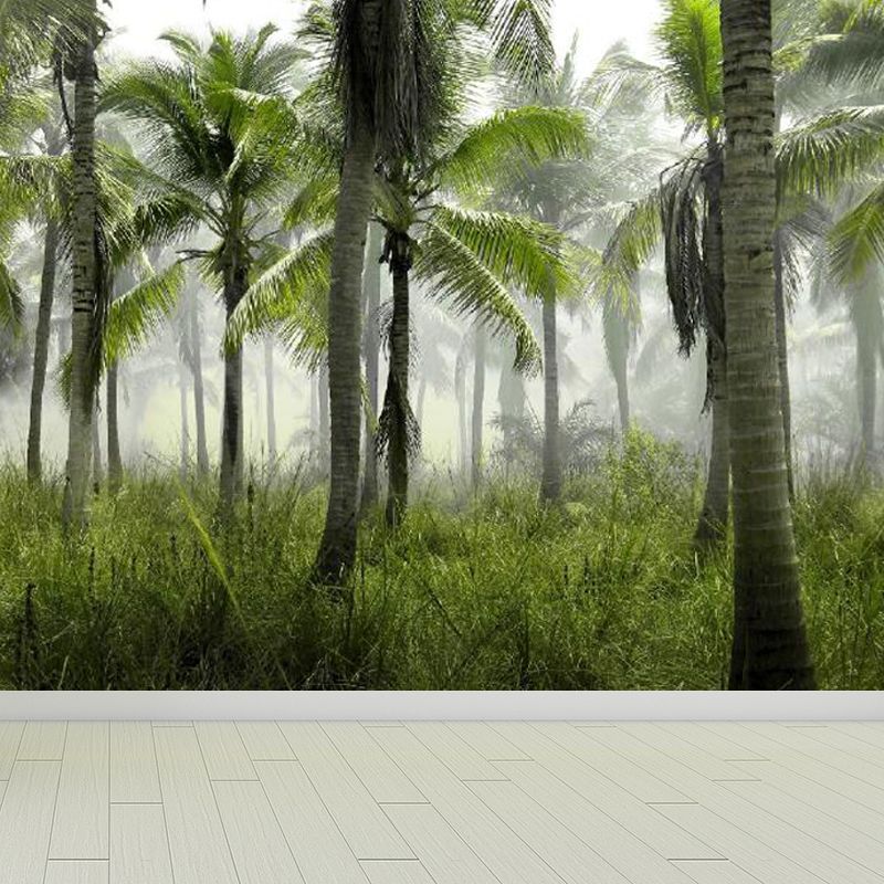 Lush Trees and Leaves Mural Decal for Dining Forest Landscape Wall Art, Personalized