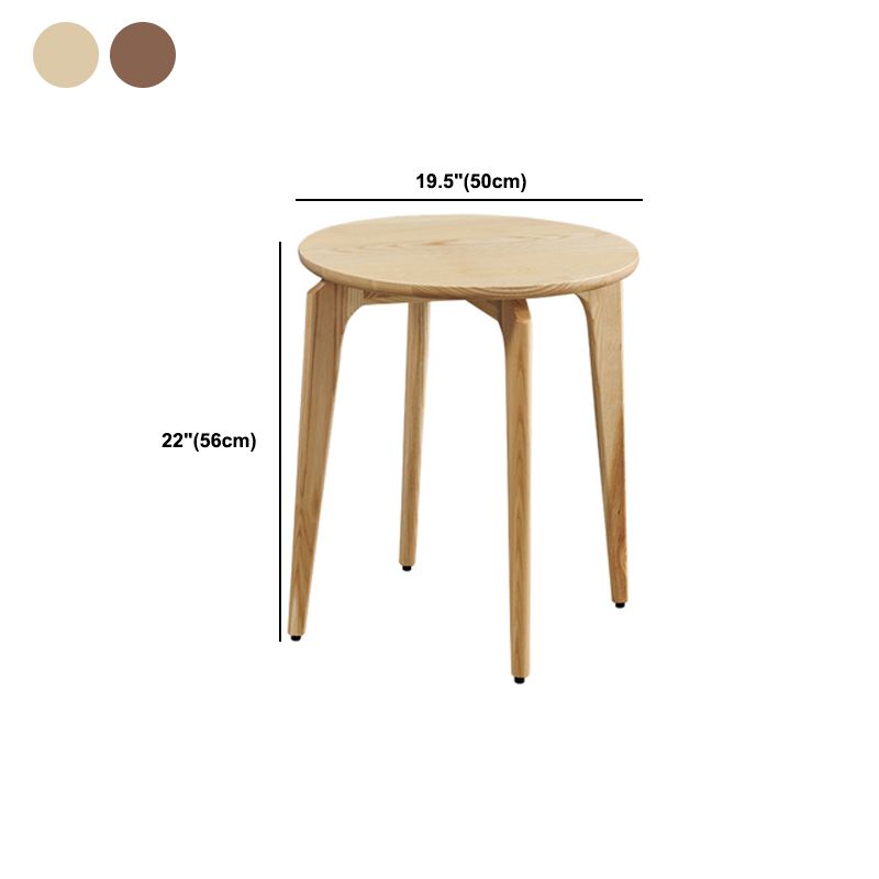 Scandinavian 19.6-inch Round Wood Top Side Table 3 Legs/4 Legs End Table