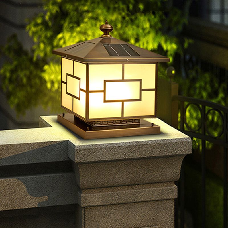 Contemporary LED Pillar Light Minimalist Solar Lighting Fixture for Garden