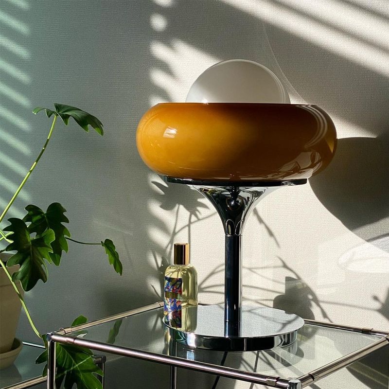 Lampe de table tarte à œufs d'oeuf ultra-moderne lampe de chevet en verre soufflé à la main pour chambre à coucher