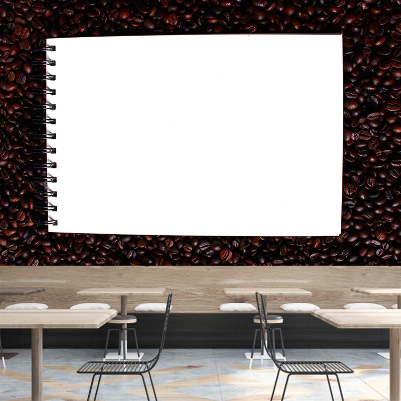 Minimalism Style Coffee Beans Mural Wallpaper for Coffee Shop, Custom Size Available
