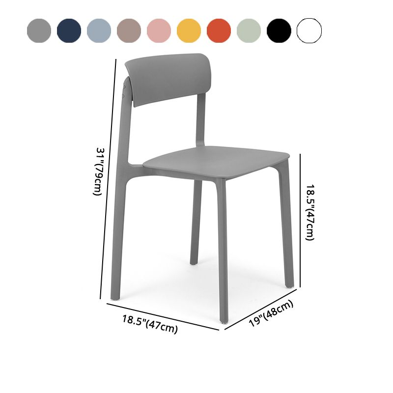 Sillas contemporáneas de comedor y acento Silla lateral con respaldo abierto de plástico con acabado mate