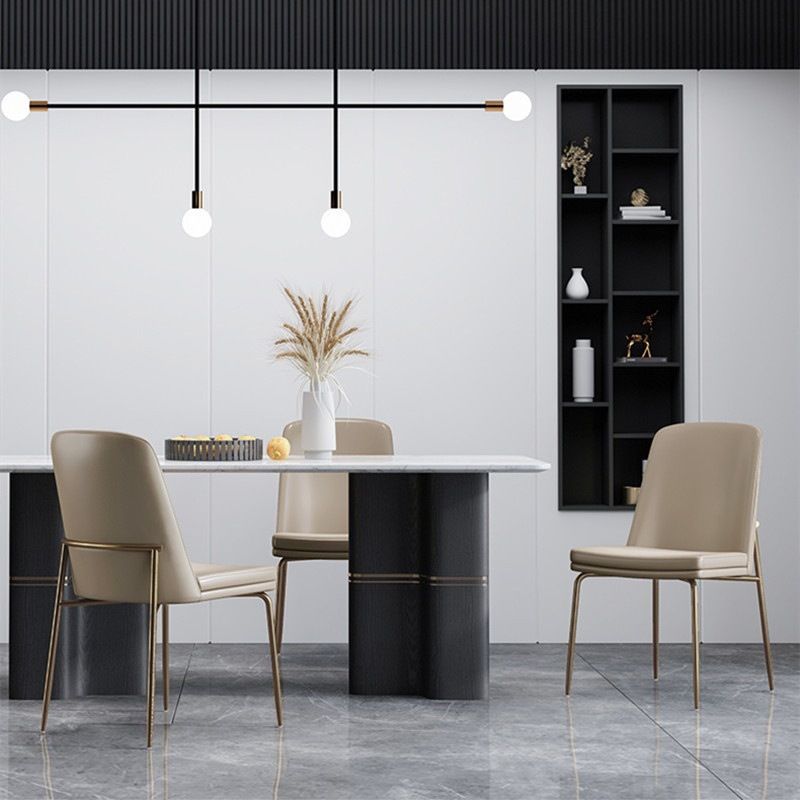 Upholstered Armless Dining Chairs Modern Indoor-Outdoor Chair