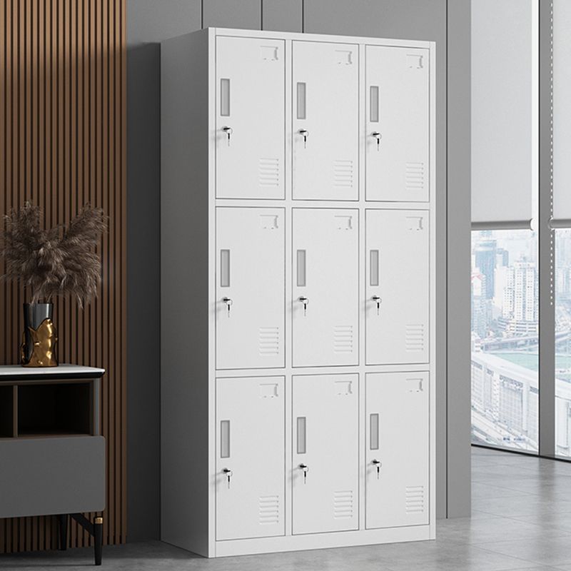 Steel Wardrobe Armoire Contemporary White Storage Cabinet for Home