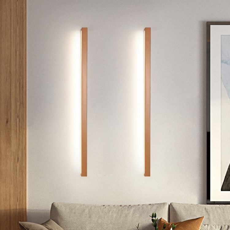 Houten lineaire wand gemonteerd verlichtingsarmatuur moderne minimalistische stijl wandlichtwagentjes voor slaapkamer
