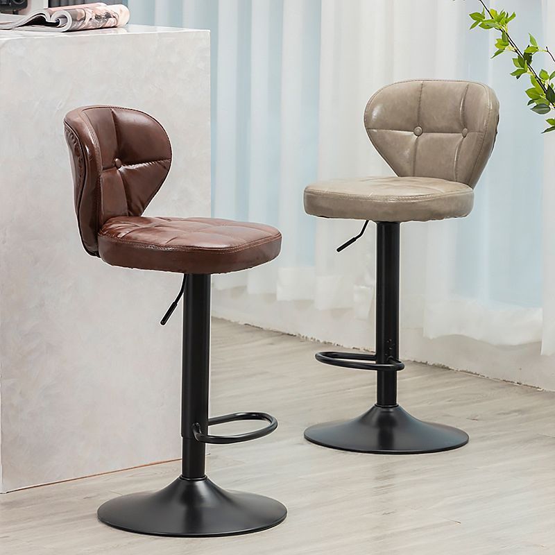 Nordic Leather Seats Barstool Rotating Lifting Bar Stool for Indoor, 1 Piece