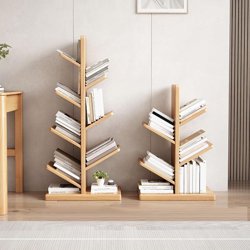 Scandinavian Open Back Vertical Bookshelf Wooden Bookcase with Shelves