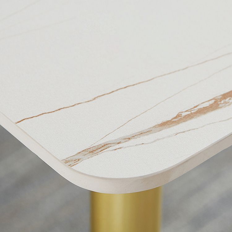 1/4/5/7 Pcs Metal Glam Dining Room Set with Rectangle Table and Leather Chairs Dining Set