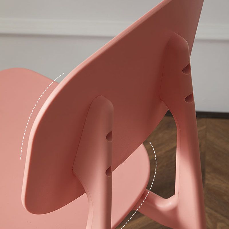 Silla lateral de comedor con respaldo abierto de diseño escandinavo, silla sin brazos de comedor de plástico