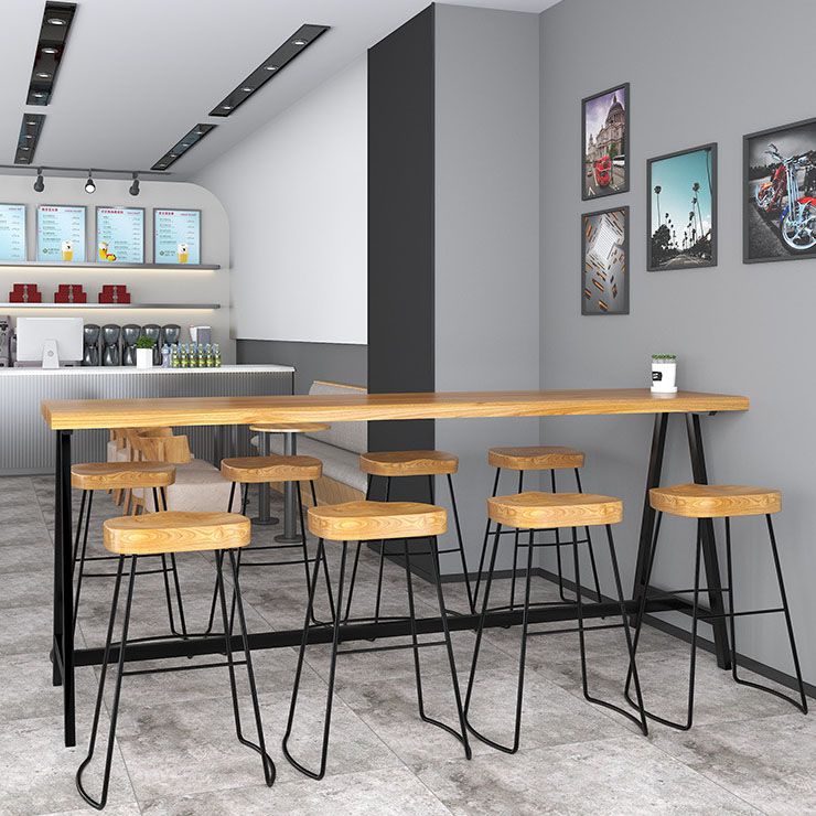 Industrial Style Bar Table Set 1/2/9 Pieces Rectangle Solid Wood Counter Set