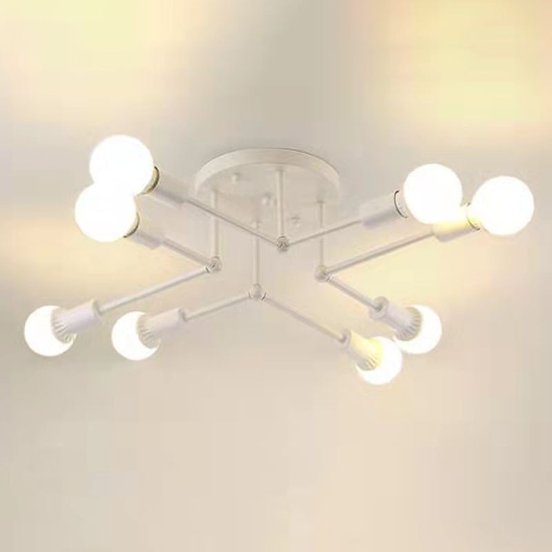 Sputnik Ontwerp Semi Flush Mount Licht Industriële Minimalist Exposed Bulb Slaapkamer Metalen Plafond Flush Mount