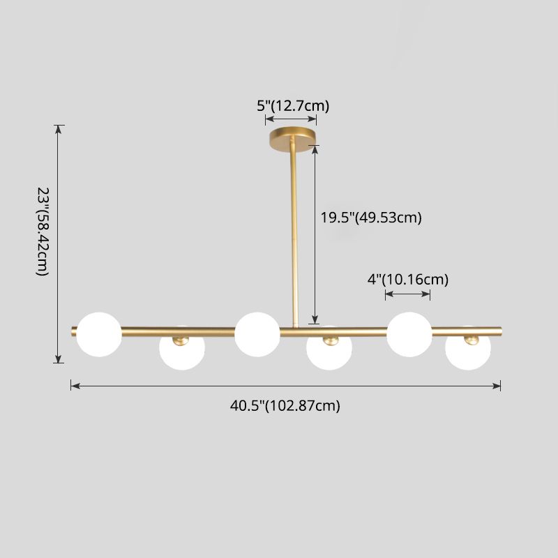 Spherical Glass Over Island Lighting Contemporary Style Pendant Lighting Fixture