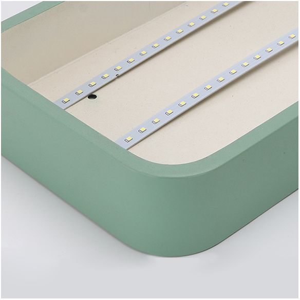 Rectangular Hanging Lamp Simplicity Metal Led 47" Long White/Blue/Yellow Ceiling Pendant Light for Office, 8"/12" Wide