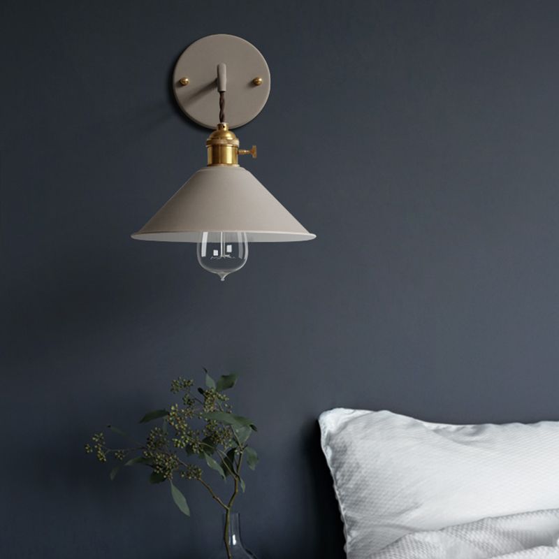Clad Cone Light Industrial Style 1 Light Metal Wall Sconce Light Fixture