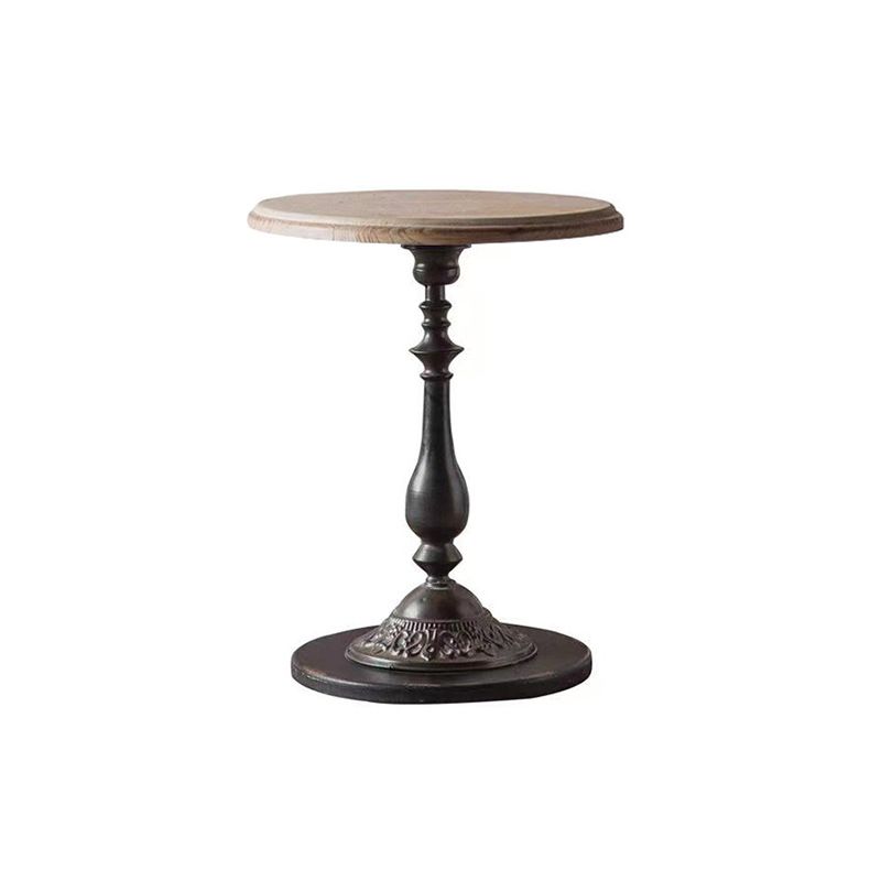 Round Pedestal Side Table French Rustic Side End Snack Table