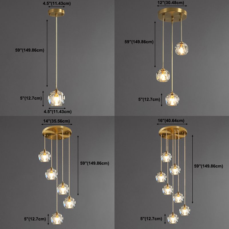 Crystal Chandelier Lighting Modern Simple Style Pendant Lighting for Bedroom Bedside