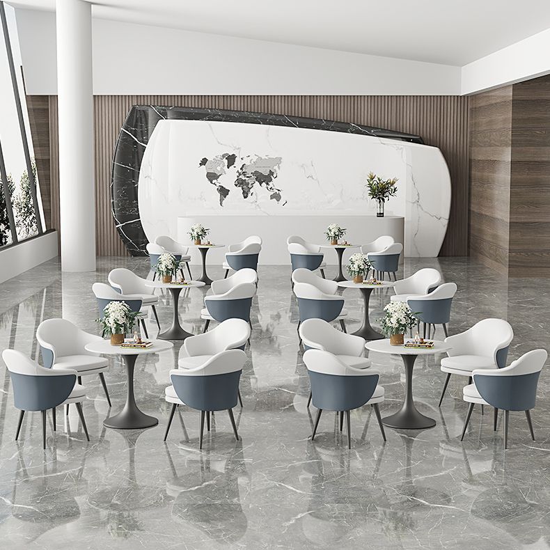 Modern Style Round Dining Table Sintered Stone Table with Tulip Base