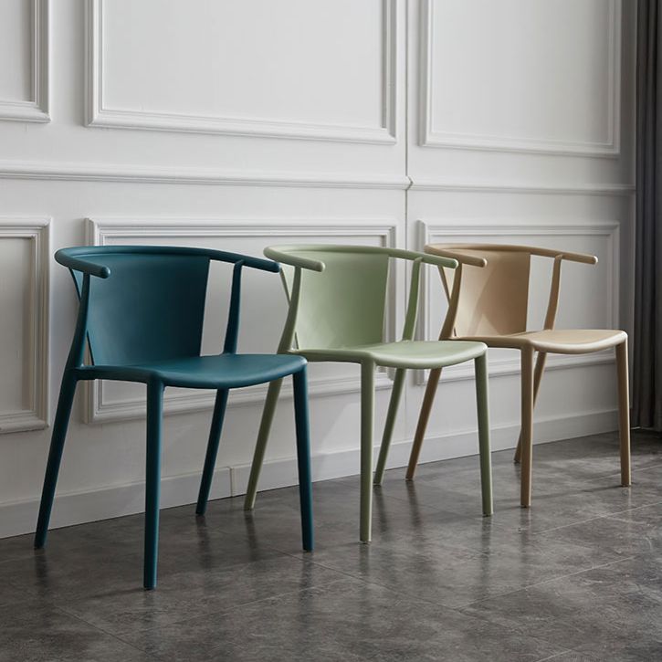 Multicolor Plastic Dining Armchair Contemporary Style  Chair for Dining Room
