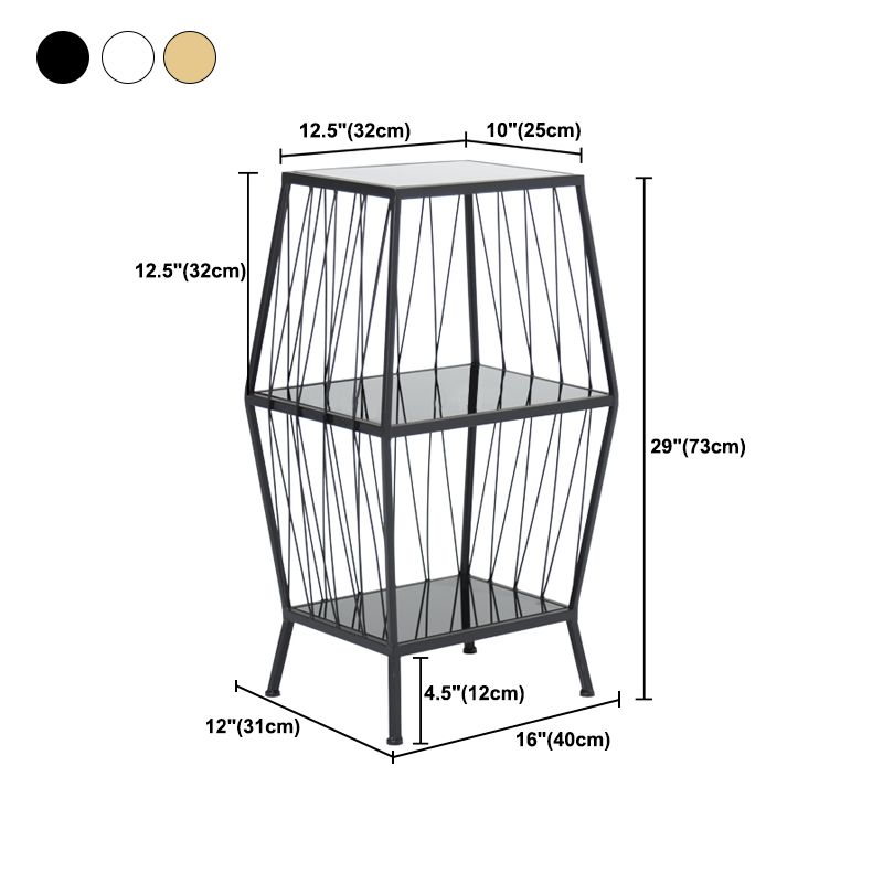 Modern Metal Bookshelf Geometric Vertical Closed Back Bookcase