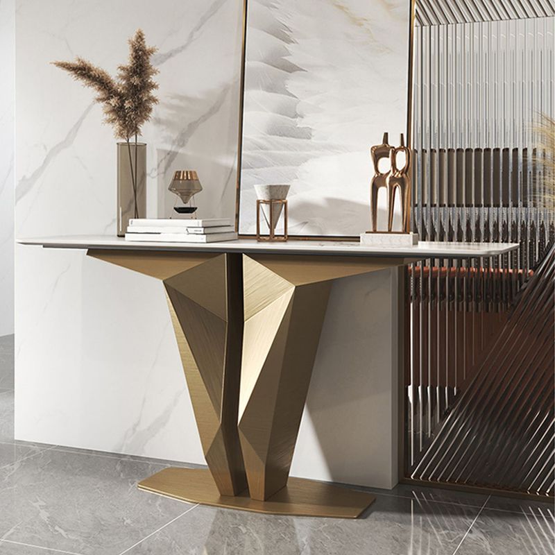 Stone Console Table Modern Rectangular Accent Table , 33.46" Tall