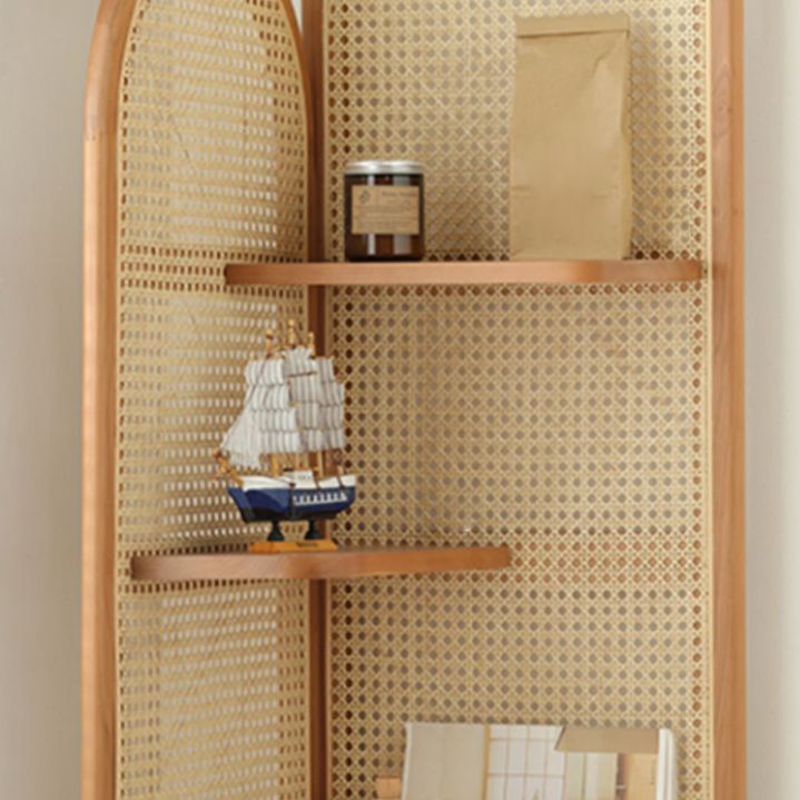 Corner Scandinavian Bookcase Wooden Closed Back Bookshelf with Shelves